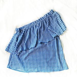 NWT BP. Off the Shoulder Gingham Top